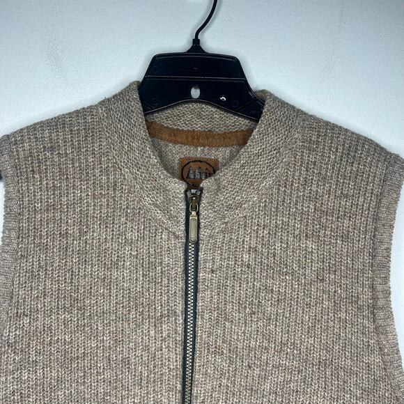 Vintage REI Brown Wool Sleeveless Zip-Up Cardigan Sweater Vest Mens M Ivy League - Picture 2 of 11